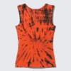 Open Back Boat-Neck Tank Top – Bright Orange Tie-Dye Open Back Boat-Neck Tank Top – Bright Orange Tie-Dye