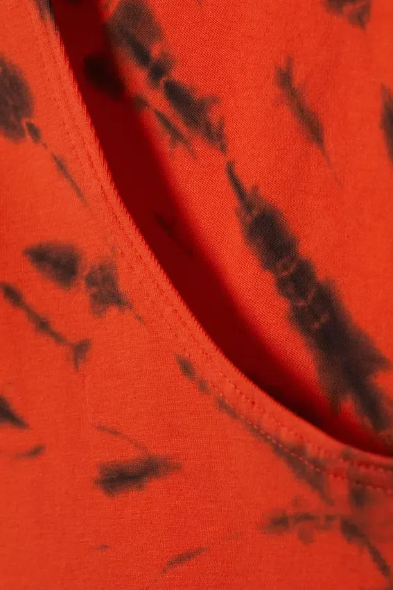 Open Back Boat-Neck Tank Top – Bright Orange Tie-Dye Open Back Boat-Neck Tank Top – Bright Orange Tie-Dye