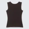 Open Back Boat-Neck Tank Top – Dark Brown Open Back Boat-Neck Tank Top – Dark Brown