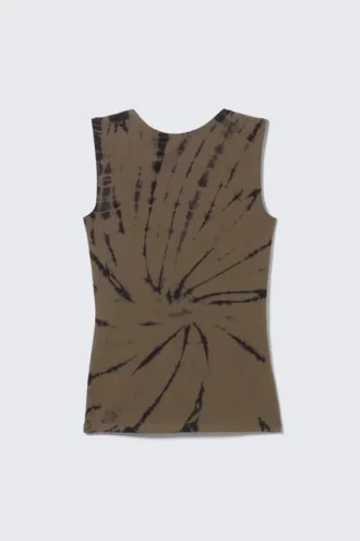 Open Back Boat-Neck Tank Top – Dark Mole Tie-Dye