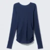Open Back Long-Sleeved Top – Dark Blue Open Back Long-Sleeved Top – Dark Blue
