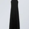 Open Back Maxi Halter Dress – Black Open Back Maxi Halter Dress – Black