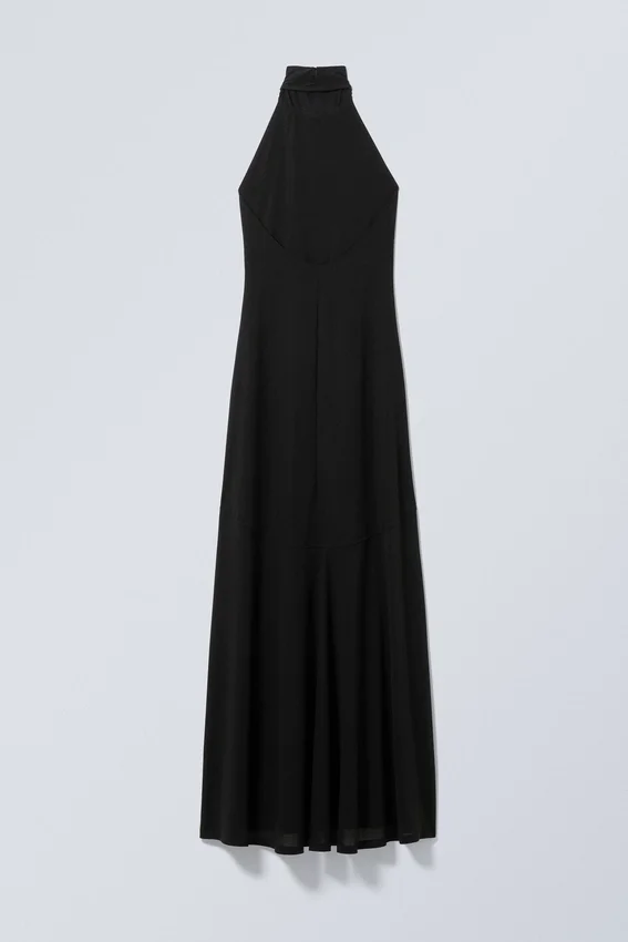 Open Back Maxi Halter Dress – Black Open Back Maxi Halter Dress – Black