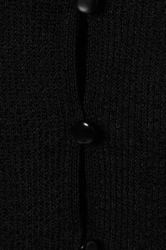 Open Knit Buttoned Cardigan – Black Open Knit Buttoned Cardigan – Black