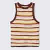 Open-Knit Cotton Tank Top – Multi Stripe Open-Knit Cotton Tank Top – Multi Stripe
