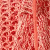 Open-Knit Hooded Sweater – Light Red Open-Knit Hooded Sweater – Light Red