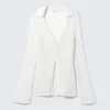 Open-Knit V-Neck Cardigan – Dusty White Open-Knit V-Neck Cardigan – Dusty White