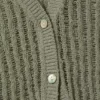 Open-Knit V-Neck Cardigan – Khaki Green Open-Knit V-Neck Cardigan – Khaki Green