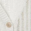 Open-Knit V-Neck Maxi Cardigan – White Open-Knit V-Neck Maxi Cardigan – White