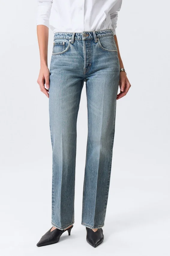 Origin Mid Rise Regular Straight Jeans – Mid Blue – Medium Blue Origin Mid Rise Regular Straight Jeans – Mid Blue – Medium Blue