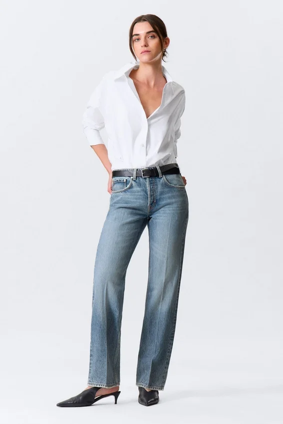 Origin Mid Rise Regular Straight Jeans – Mid Blue – Medium Blue Origin Mid Rise Regular Straight Jeans – Mid Blue – Medium Blue