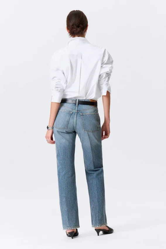 Origin Mid Rise Regular Straight Jeans – Mid Blue – Medium Blue Origin Mid Rise Regular Straight Jeans – Mid Blue – Medium Blue