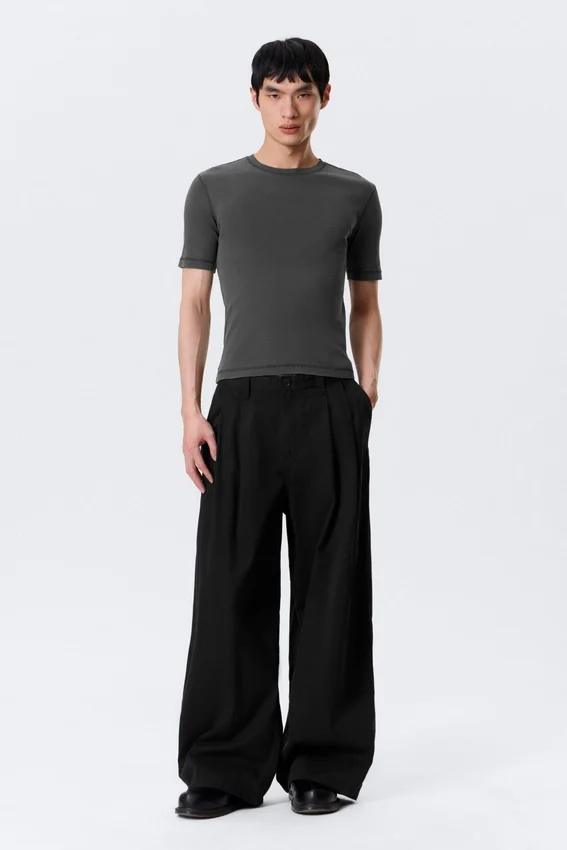 Otis Baggy Pleated Twill Chinos – Black Otis Baggy Pleated Twill Chinos – Black