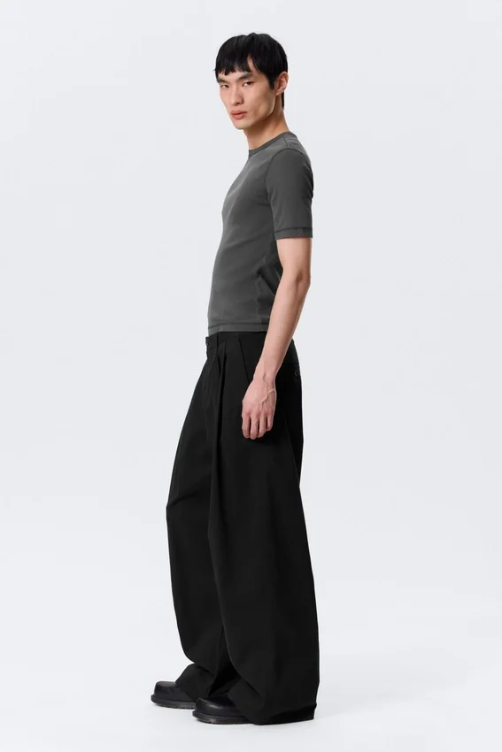 Otis Baggy Pleated Twill Chinos – Black Otis Baggy Pleated Twill Chinos – Black