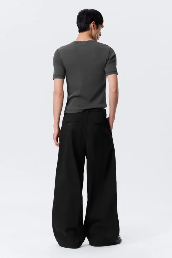Otis Baggy Pleated Twill Chinos – Black Otis Baggy Pleated Twill Chinos – Black