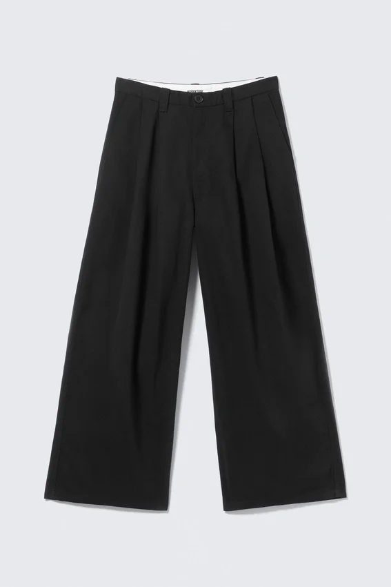 Otis Baggy Pleated Twill Chinos – Black Otis Baggy Pleated Twill Chinos – Black