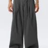 Otis Baggy Pleated Twill Chinos – Dark Grey Otis Baggy Pleated Twill Chinos – Dark Grey