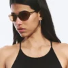 Oval Metal Frame Unisex Sunglasses – Brass – Brown Lenses Oval Metal Frame Unisex Sunglasses – Brass – Brown Lenses