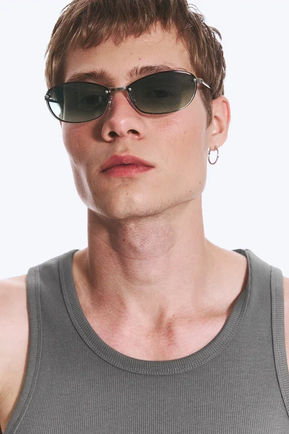 Oval Metal Frame Unisex Sunglasses – Dark Green Oval Metal Frame Unisex Sunglasses – Dark Green
