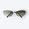 Oval Metal Frame Unisex Sunglasses – Dark Green Oval Metal Frame Unisex Sunglasses – Dark Green