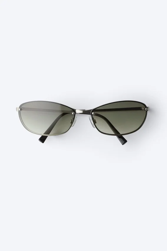 Oval Metal Frame Unisex Sunglasses – Dark Green Oval Metal Frame Unisex Sunglasses – Dark Green