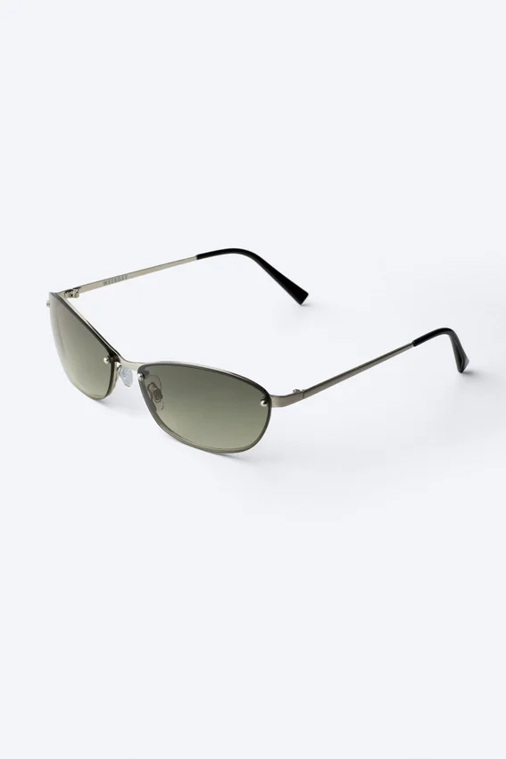Oval Metal Frame Unisex Sunglasses – Dark Green Oval Metal Frame Unisex Sunglasses – Dark Green