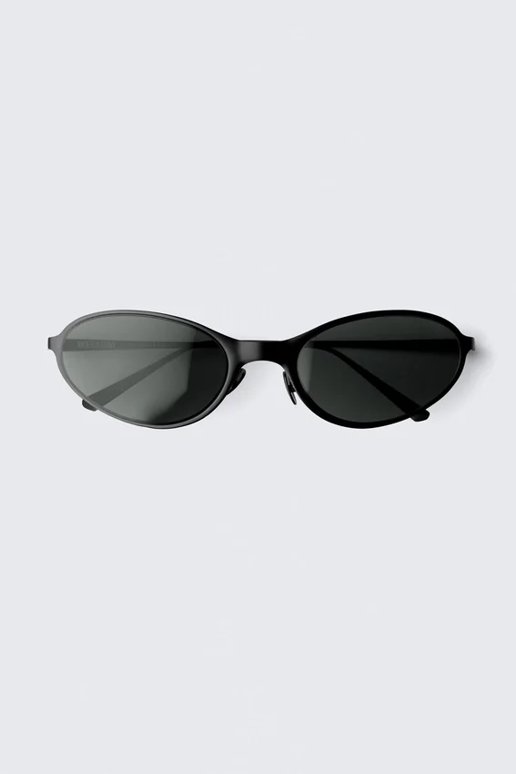 Oval Metal Sunglasses – Black – Dark Lenses Oval Metal Sunglasses – Black – Dark Lenses