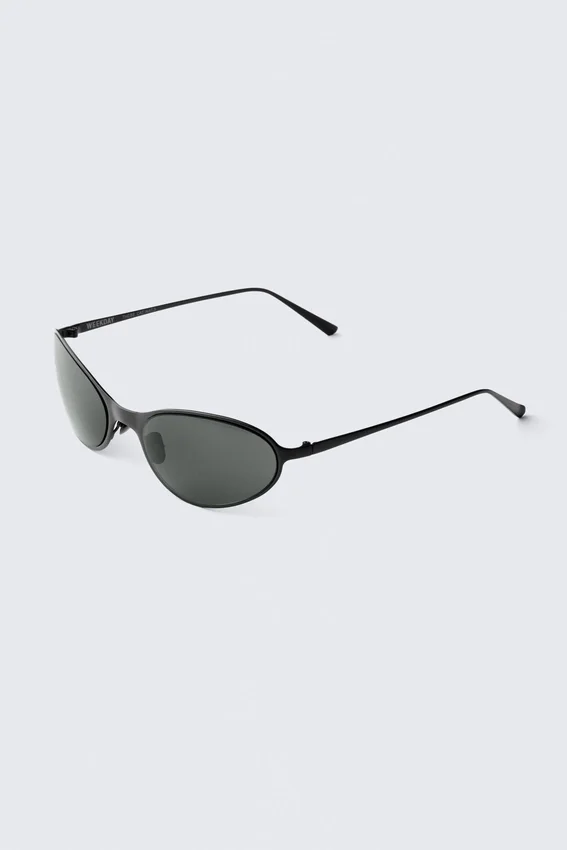 Oval Metal Sunglasses – Black – Dark Lenses Oval Metal Sunglasses – Black – Dark Lenses