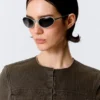 Oval Metal Sunglasses – Silver – Dark Lenses Oval Metal Sunglasses – Silver – Dark Lenses