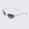 Oval Metal Sunglasses – Silver – Dark Lenses Oval Metal Sunglasses – Silver – Dark Lenses