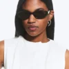 Oval Sunglasses – Black – Brown Lenses Oval Sunglasses – Black – Brown Lenses
