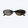 Oval Sunglasses – Black – Brown Lenses Oval Sunglasses – Black – Brown Lenses