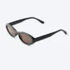 Oval Sunglasses – Black – Brown Lenses Oval Sunglasses – Black – Brown Lenses