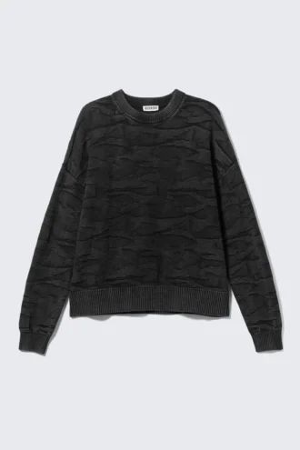 Oversize Ribbed Sweater – Black