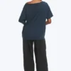 Oversized Boat Neck T-Shirt – Dark Blue Oversized Boat Neck T-Shirt – Dark Blue
