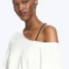 Oversized Boat Neck T-Shirt – off White
