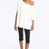 Oversized Boat Neck T-Shirt – off White