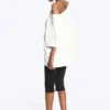 Oversized Boat Neck T-Shirt – off White