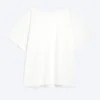 Oversized Boat Neck T-Shirt – off White