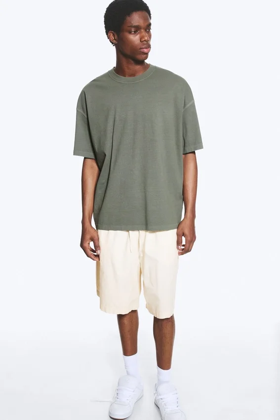 Oversized Boxy T-Shirt – Light Dusty Khaki Green Oversized Boxy T-Shirt – Light Dusty Khaki Green