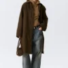 Oversized Canvas Car Coat – Dark Khaki Green Oversized Canvas Car Coat – Dark Khaki Green