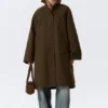 Oversized Canvas Car Coat – Dark Khaki Green Oversized Canvas Car Coat – Dark Khaki Green