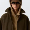 Oversized Canvas Car Coat – Dark Khaki Green Oversized Canvas Car Coat – Dark Khaki Green