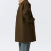 Oversized Canvas Car Coat – Dark Khaki Green Oversized Canvas Car Coat – Dark Khaki Green