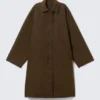 Oversized Canvas Car Coat – Dark Khaki Green Oversized Canvas Car Coat – Dark Khaki Green