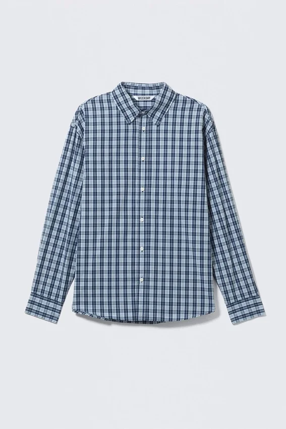 Oversized Checked Shirt – Checked Blue Oversized Checked Shirt – Checked Blue