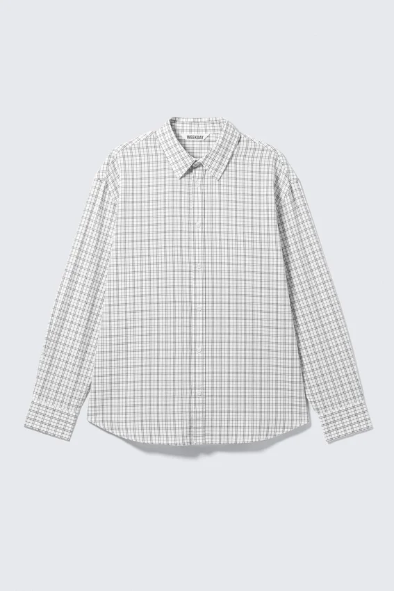 Oversized Checked Shirt – Checked White Oversized Checked Shirt – Checked White