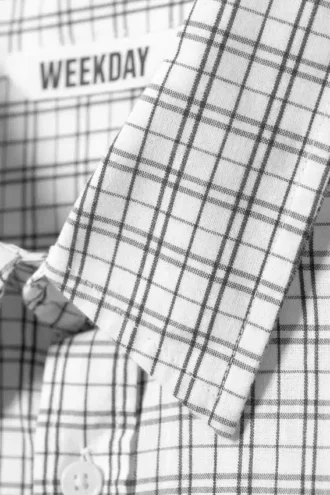 Oversized Checked Shirt – Checked White