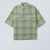 Oversized Checked Short Sleeve Shirt – Dusty Green Check Oversized Checked Short Sleeve Shirt – Dusty Green Check