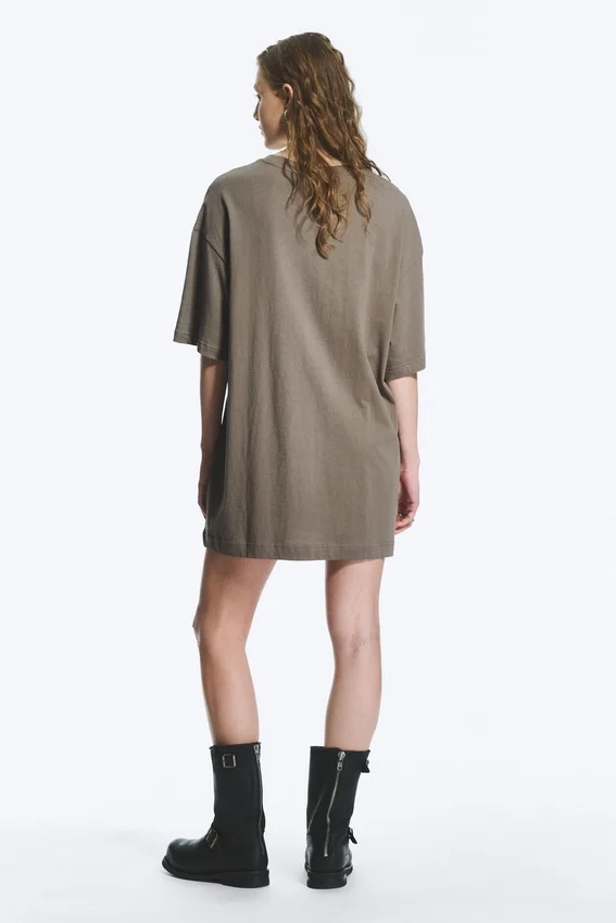 Oversized Cotton T-Shirt Dress – Dusty Grey Oversized Cotton T-Shirt Dress – Dusty Grey